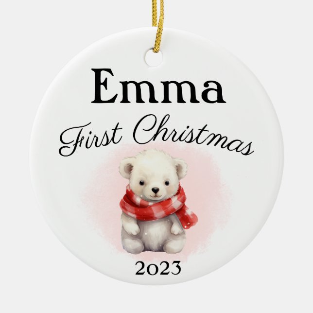 Första julens Nalle Ornament (Framsidan)