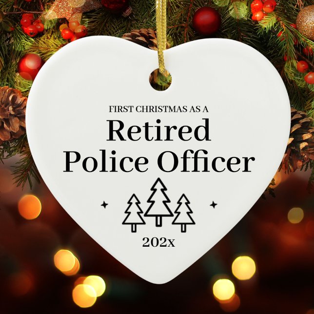 Första julens pensionerade polischef Pension Julgransprydnad Keramik (First Christmas Retired Police Officer Retirement Ceramic Ornament
)