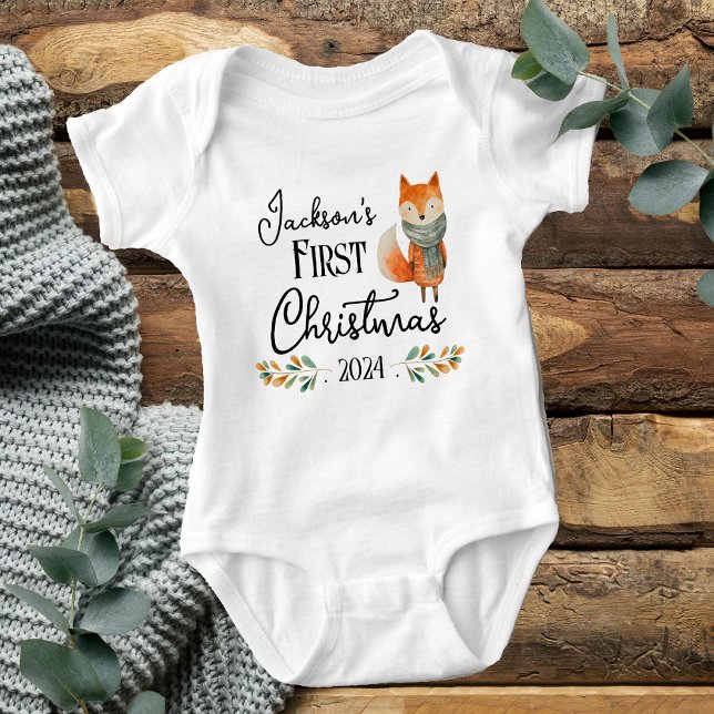 Första julens vattenfärg, Cute Fox T Shirt (Skapare uppladdad)