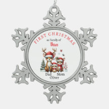 Första julfamiljen av tre Keepsaké Photo