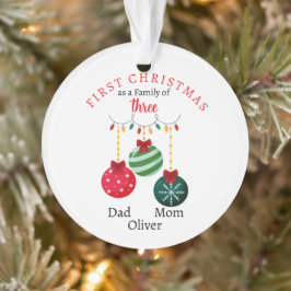 Första julfamiljen med tre Photo Keepsaké