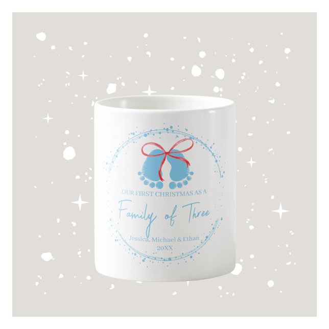 Första julfamiljen Mugg - Blue (Personalized First Christmas Family Mug - Blue)