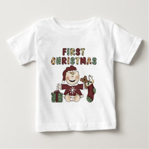 Första julflickan Tshirts och presenter