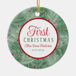 Första julfoto julgransprydnad keramik