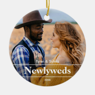 Första julfoto Newlyweds Julgransprydnad Keramik