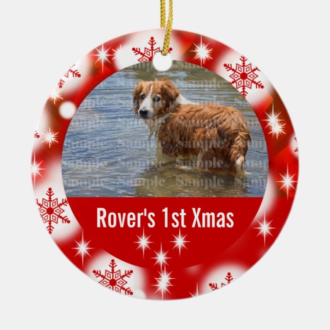 Första julfotohusdjur julgransprydnad keramik (Framsidan)