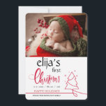 Första julfotot Högtidskort Julkort<br><div class="desc">Ett jul-tema fotofödselannons i minimalistisk stil. (Vektor skapad av BiZkettE1 - www.freepik.com). (Pix). Kortet är lätt att anpassa med din egen text, teckensnitt, teckensnittsfärg, pappersform och val av papperstyp. Inte exakt vad du söker? Alla våra produkter kan skräddarsys för att möta dina behov utan extra kostnad. Kontakta oss helt enkelt...</div>