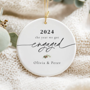 Första julhelgen - Engagerat foto Julgransprydnad Keramik