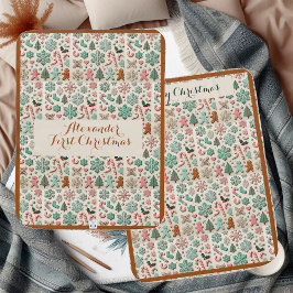 Första julhelgen Gingerbröd Snöflingor Candy cane Bebisfilt