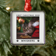 Första julkatten Foto Namn Tassavtryck Anpassad