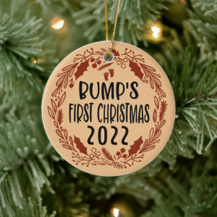 Första julklapp   gravid för gåvogåva julafton julgransprydnad keramik