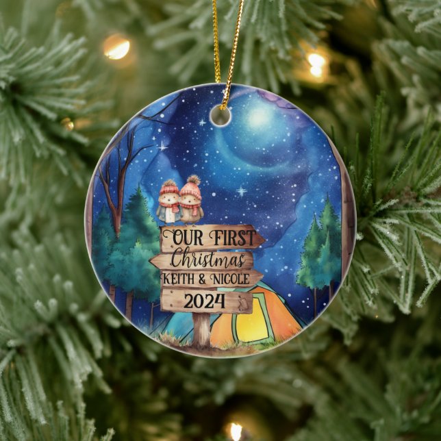 Första julklappen Ett par nya lyweder Äventyr Julgransprydnad Keramik (Träd)