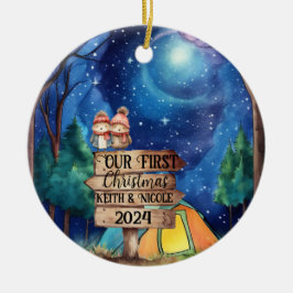 Första julklappen Ett par nya lyweder Äventyr Julgransprydnad Keramik