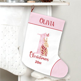 Första julklappen Flicka Rosa Namn Stor Julstrumpa