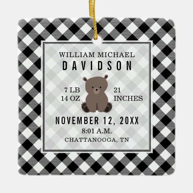 Första julklappen i Baby-statistik - Play Bear Julgransprydnad Keramik (Framsida)