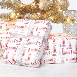 Första julklappen Namn Flicka Rosa nummer ett Presentpapper