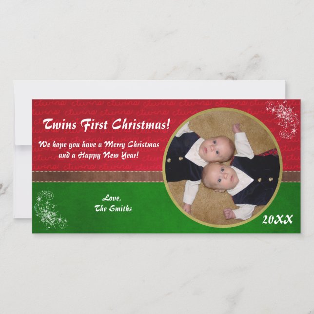 Första julkort för twillingar (Framsida)