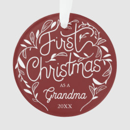 Första julmorfar Grandma Acrylic Ornament