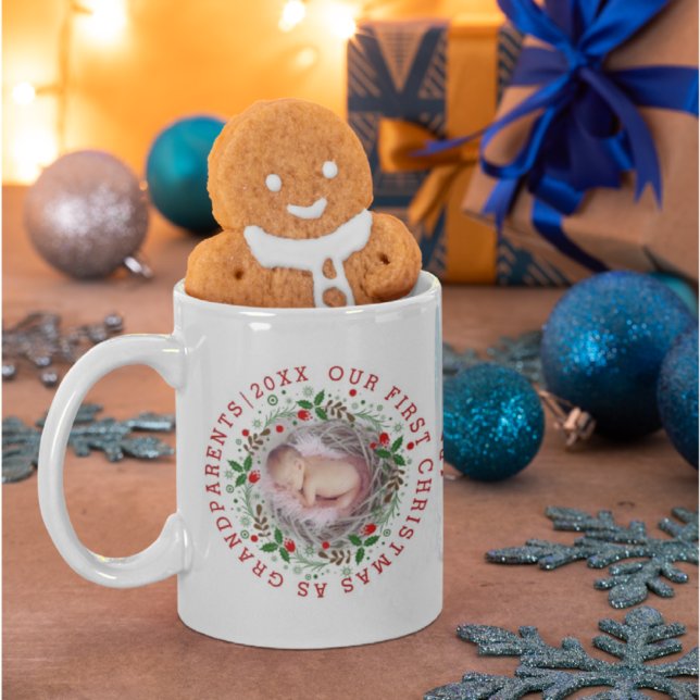Första julmorföräldrarnas andningsfoto kaffemugg (Skapare uppladdad)