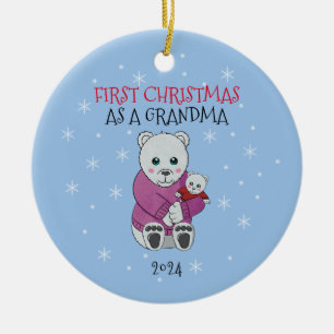 Första julmormor julgransprydnad keramik