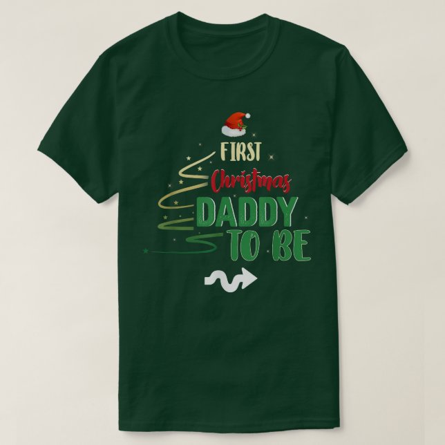 Första julpappa som ska bli Gravid-meddelande T Shirt (Design framsida)
