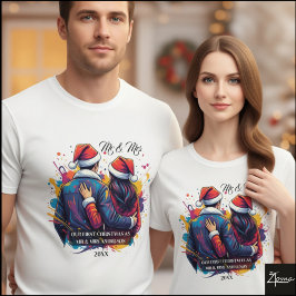Första julpar Santa Färgfläck T Shirt