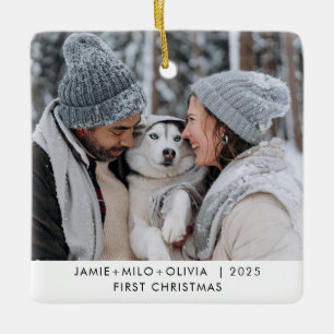 Första julparet Foto Keepsaké Julgransprydnad Keramik