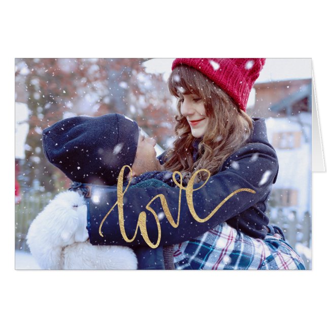 Första julparfoto julkort hälsningskort (Framsidan Horizontal)