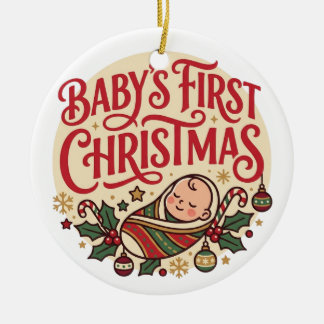 Första julprydnaden för bebis julgransprydnad keramik