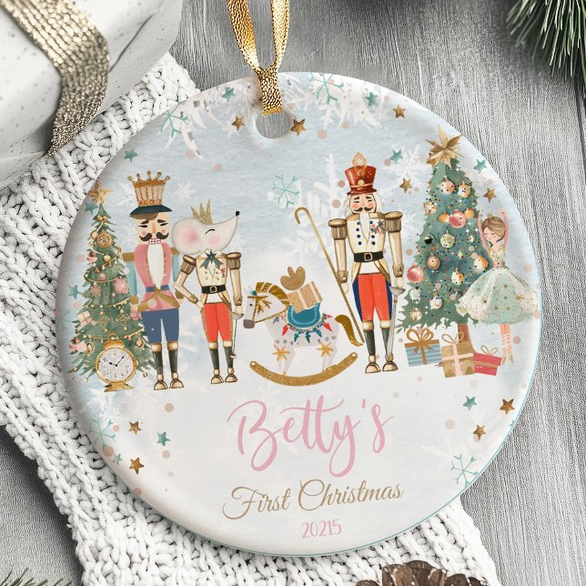Första julprydnaden Nutcracker-baletten Julgransprydnad Keramik (baby’s first christmas ornament, personalized christmas ornament, custom baby ornament, newborn holi)