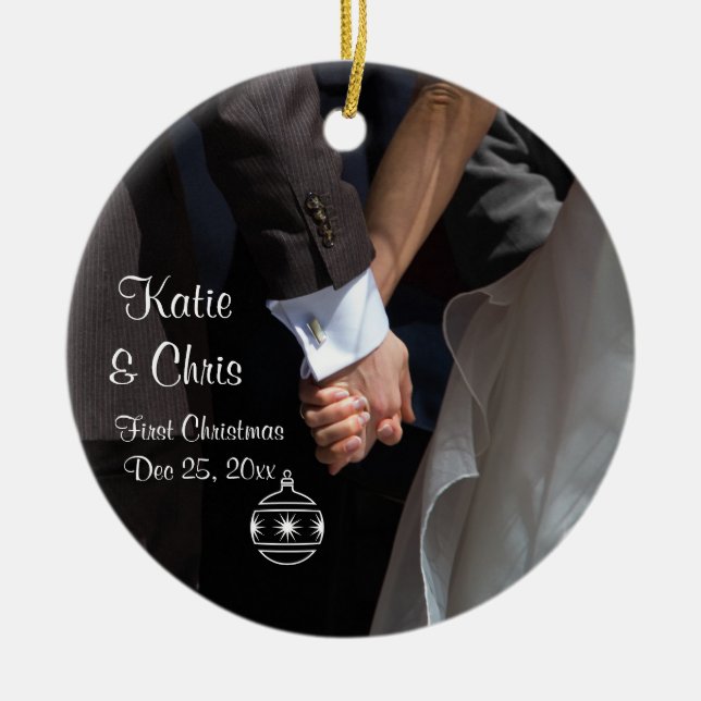 Första julromantik och Elegant Julgransprydnad Keramik (Framsidan)