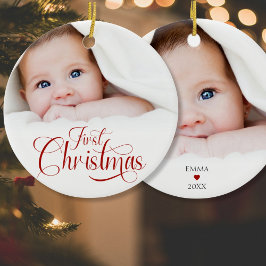 Första julskript 2 Foton Ornament