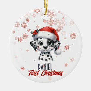 Första Julsöt Dalmatiske-valpen Ornament