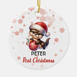 Första julsöt Otter baby Ornament