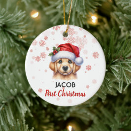 Första julsöta Golden-hämtningen av baby Ornament