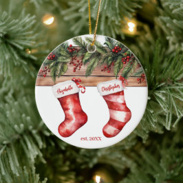 Första julstämningen i Namn med foto Julgransprydnad Keramik