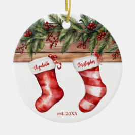 Första julstämningen i Namn med foto Julgransprydnad Keramik