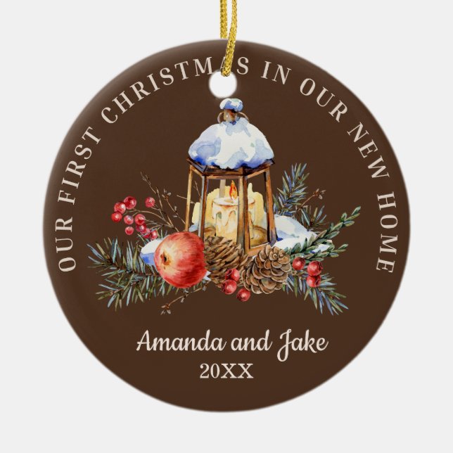 Första julstämningen julgransprydnad keramik (Framsidan)