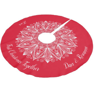 Första julstämningen Together Snowflake Mandala Re Julgransmatta Borstad Polyester