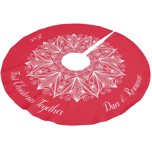 Första julstämningen Together Snowflake Mandala Re Julgransmatta Borstad Polyester (Vinklad)