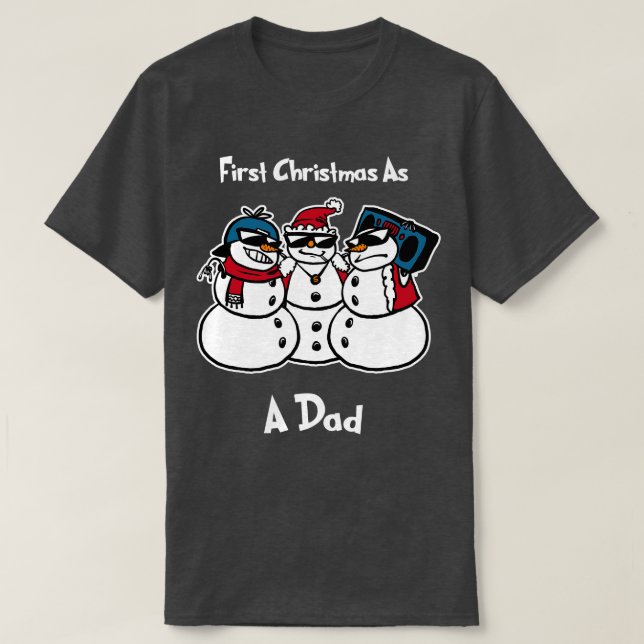 Första jultoman som en pappa-nunyjul Snowmies T Shirt (Design framsida)