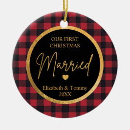 Första jultomten Gift buffel Ceramic Ornament