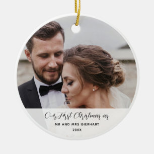 Första jultomten - Gift med fotopatens Elegant Julgransprydnad Keramik