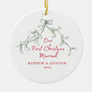 Första jultomten, gift Mistletoe Photo Ornament