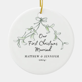 Första jultomten, gift Mistletoe Photo Ornament