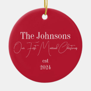 Första jultomten, gift modern typografi julgransprydnad keramik