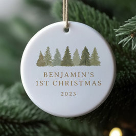 Första jultomten Gräs Träd Baby Stats Julgransprydnad Keramik