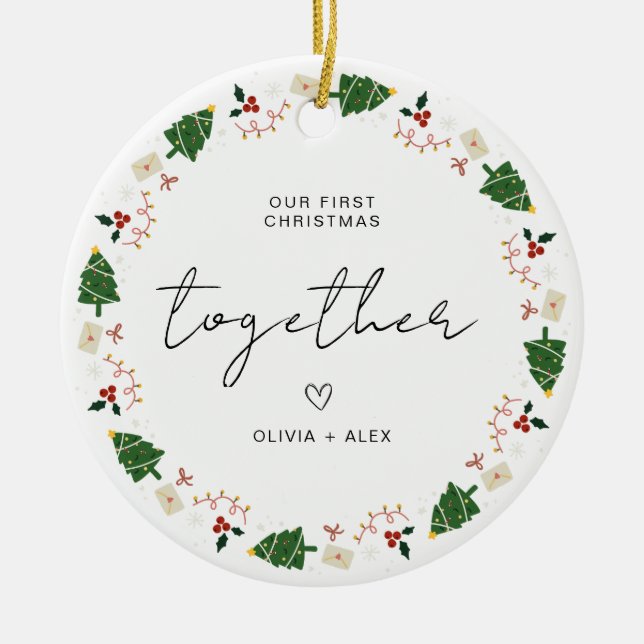 Första jultomten - jul - lite gåva julgransprydnad keramik (Framsidan)