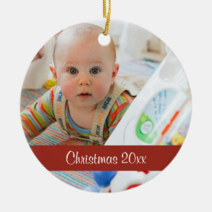Första jultomten Keepsakes Anpassningsbar Photo Or Julgransprydnad Keramik
