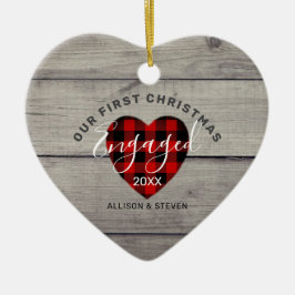 Första jultomten med Rustic Heart-anpassning Julgransprydnad Keramik